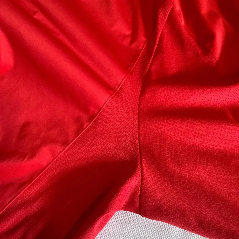 Nike Men Red Long Sleeve V-Neck Training Fall Pullover Jacket 3XL Zipper Pockets